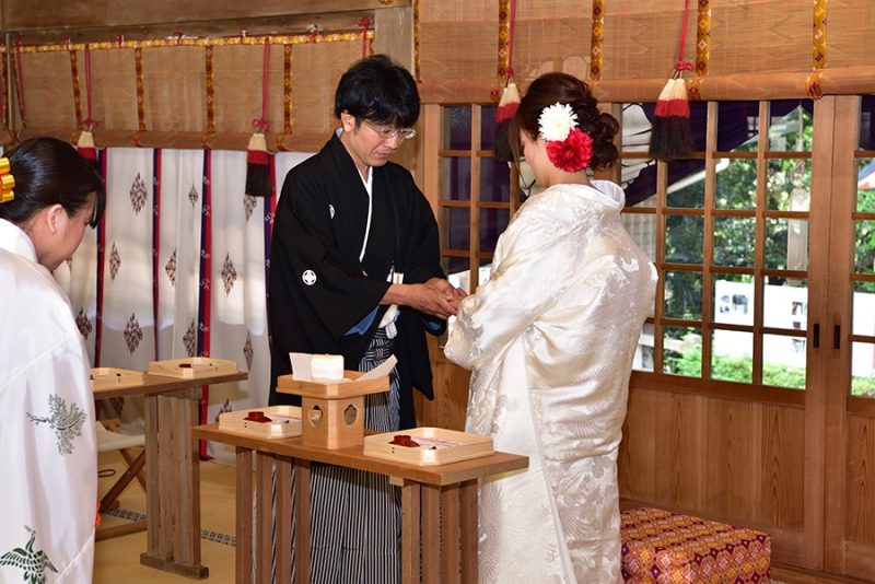 枚岡神社での結婚式の様子