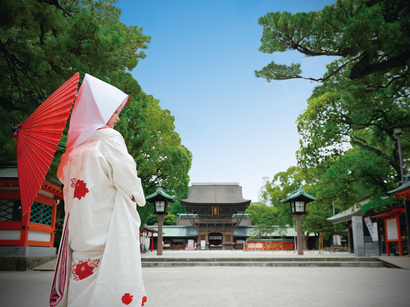 筥崎宮で神前式 和の結婚式 日本の結婚式