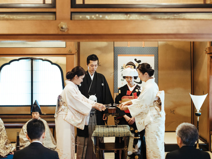京都の迎賓館で、古来日本の祝言挙式を再現