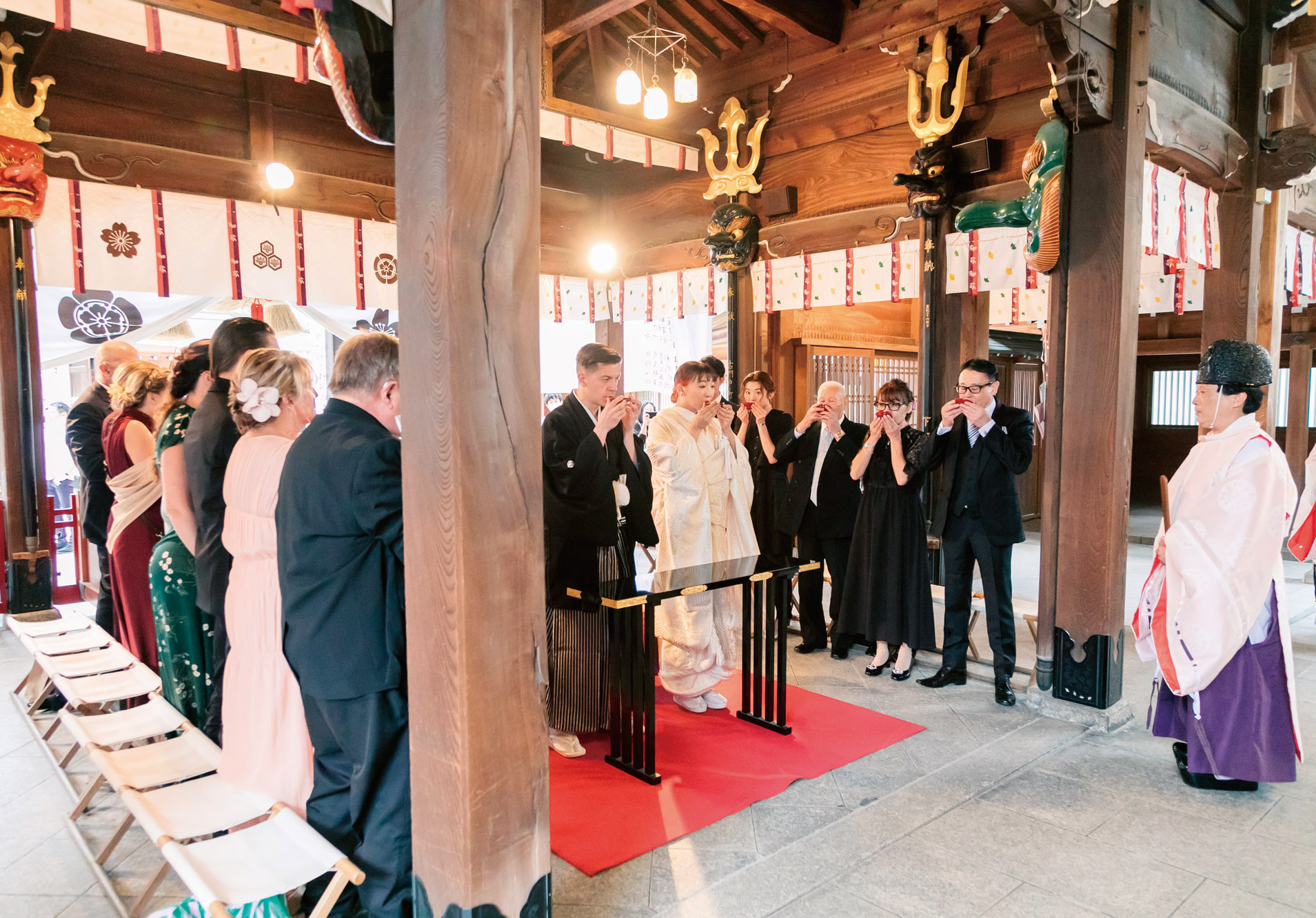 櫛田神社での挙式の様子