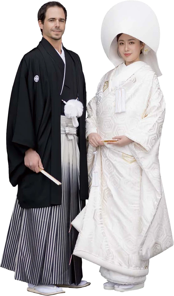 和装姿のナルシスさんと優理さん